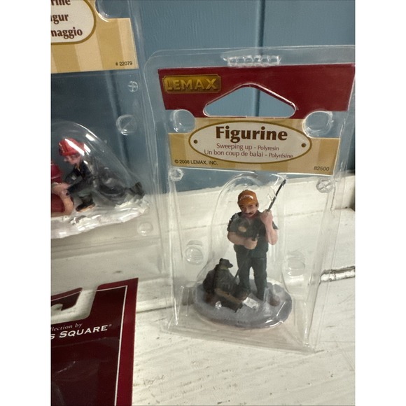 Lemax BUNDLE Christmas Village Figurines Firefighter Janitor Fireman Newspaper - Picture 5 of 5